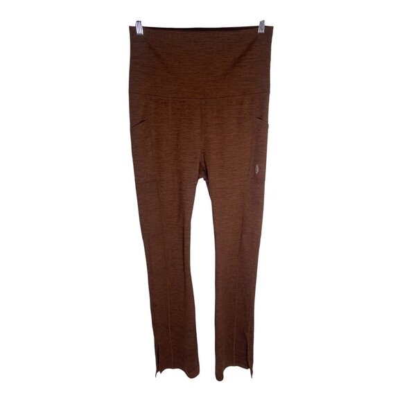 Free People Zen Again Flare Leggings Heather Espresso-sz Medium - Picture 11 of 16